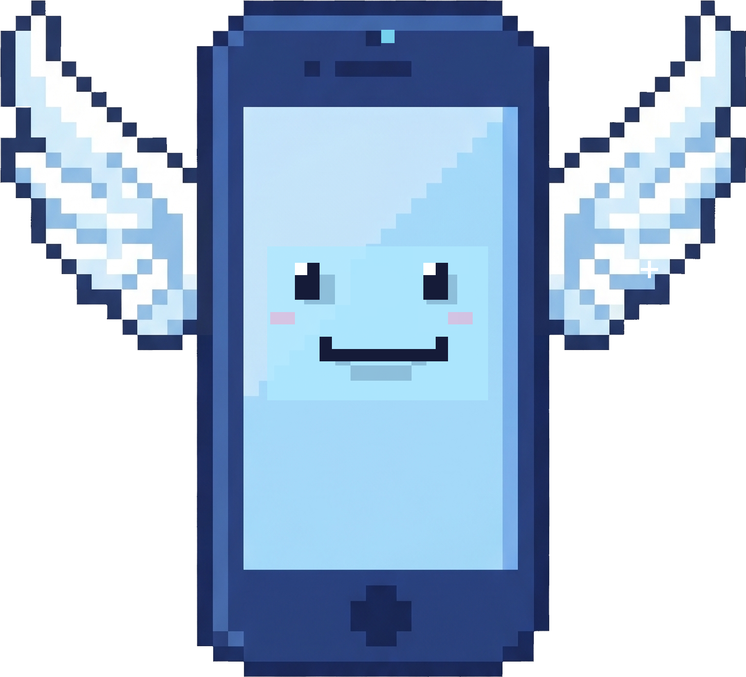 Airtime mascot - winged phone character